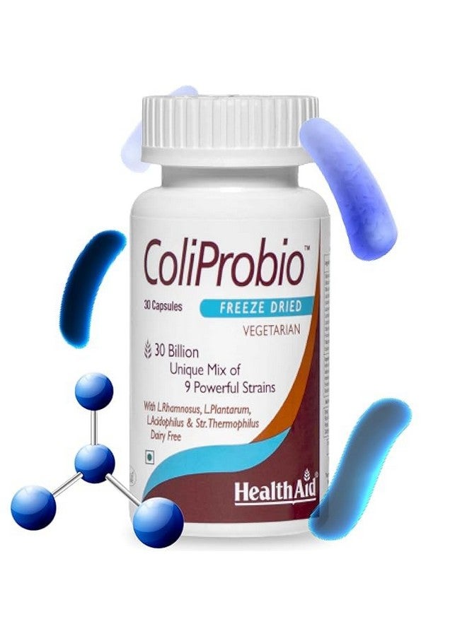 Health Aid HealthAid ColiProbio 9 Strain Probiotic Supplement for Gut Health Supports Digestion Nutrient Absorption and Immunity 60 Vegetarian Capsules - Image 2