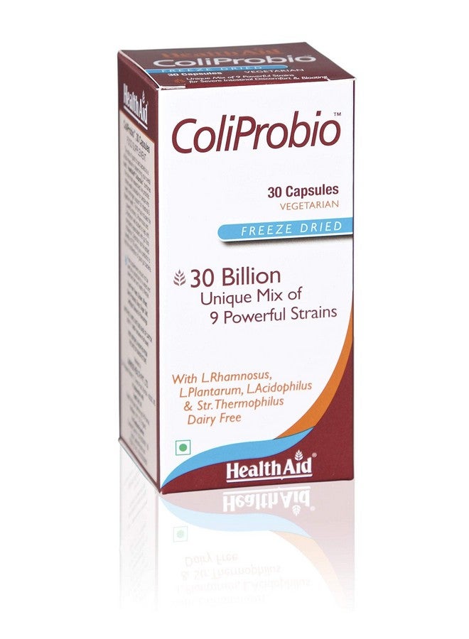 Health Aid HealthAid ColiProbio 9 Strain Probiotic Supplement for Gut Health Supports Digestion Nutrient Absorption and Immunity 60 Vegetarian Capsules - Image 1