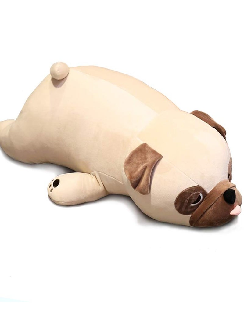 DURKU Plush Dog Cushion, 20" Stuffed Animal Throw Plushie Pillow Doll, Cute Dog Plushie Dolls Throw Pillow Birthday Gifts for Children Kids Adults (Brown) - Image 1