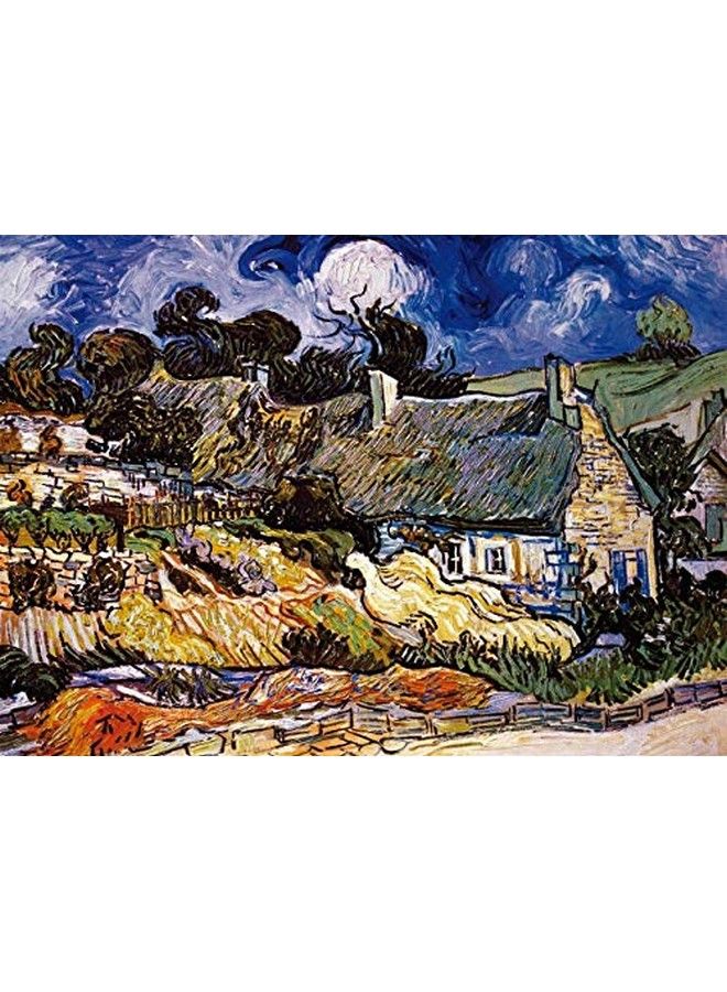 Thatched Cottages At Cordeville By Vincent Van Gogh Jigsaw Puzzle 1000 Piece Museum Collection Famous Painting Art Puzzles For Adults - Image 1