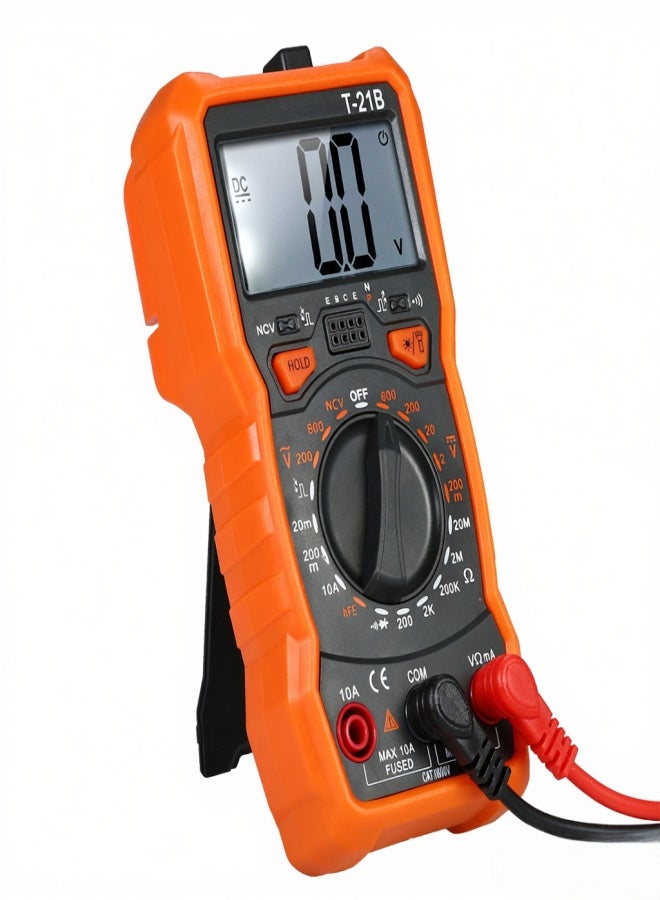 NJTY Mini Digital Multimeter 1999 Counts Multi-functional Non Contact Multi Meter Voltmeter Ammeter Ohmmeter Measuring AC/DC Voltage DC Current Resistance Diode Continuity Test hFE NCV Tester with Backlight LCD Magnetic Adsorption and Flashlight - Image 3