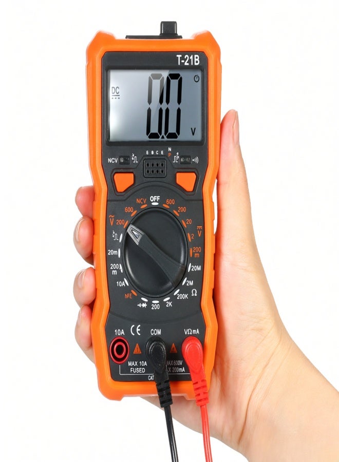 NJTY Mini Digital Multimeter 1999 Counts Multi-functional Non Contact Multi Meter Voltmeter Ammeter Ohmmeter Measuring AC/DC Voltage DC Current Resistance Diode Continuity Test hFE NCV Tester with Backlight LCD Magnetic Adsorption and Flashlight - Image 4