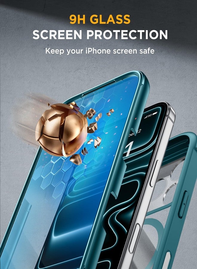 Miracase for iPhone 17 Pro Max Case 6.9" Full-Body Phone Case with Built-in Glass Screen Protector& Full Camera Protector,[Magnetic with MagSafe] Drop Proof 17 ProMax Cover, Green - Image 3