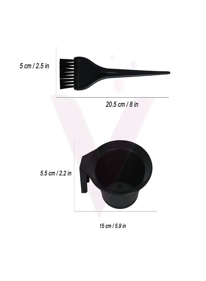 VEDETIC® Hair Coloring Plastic Dye Brush and Mixing Bowl Hair Colouring Kit with Hair Dye Bowl (2 Bowl +2 Brush) - Image 2
