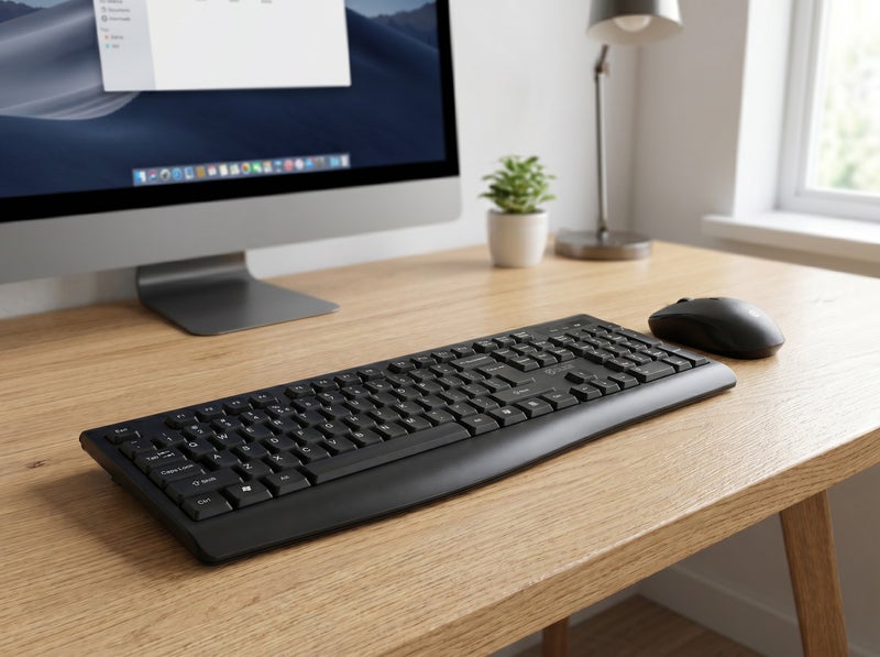 Black Wireless Keyboard and Mouse Combo, Complete Input Set, Ideal for Offices, Gaming, and Home Use, Featuring a Lightweight and Ergonomic Design, Model KM101. - Image 2