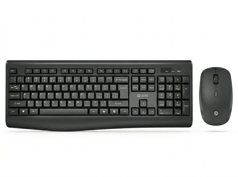 Black Wireless Keyboard and Mouse Combo, Complete Input Set, Ideal for Offices, Gaming, and Home Use, Featuring a Lightweight and Ergonomic Design, Model KM101. - Image 1