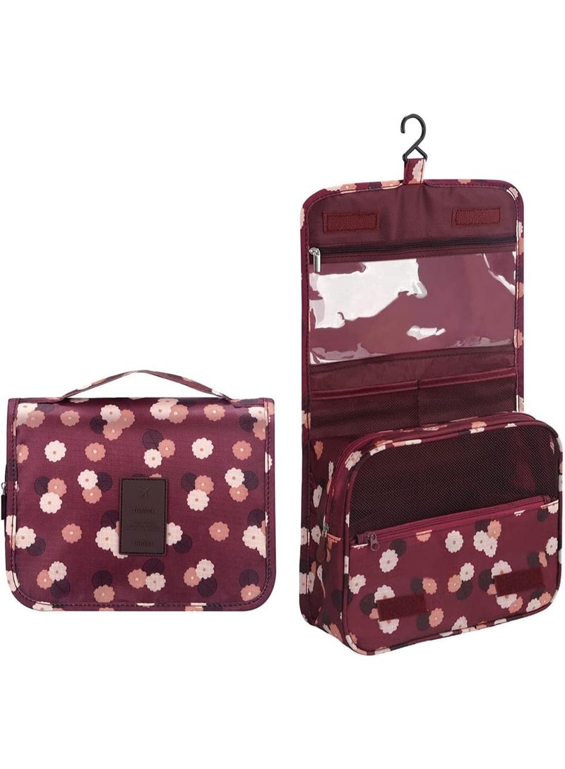 حقيبة أدوات الزينة للسفر قابلة للطي، حقائب سفر محمولة مقاومة للماء، منظم حقيبة مستحضرات التجميل للسفر متعدد الوظائف مع خطاف تعليق - Image 1