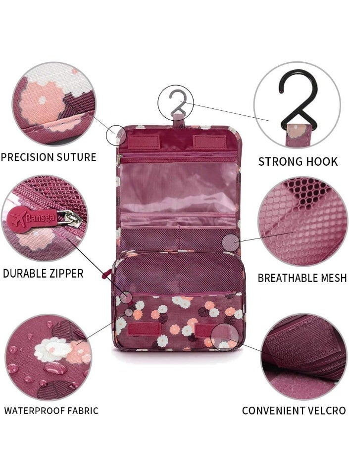حقيبة أدوات الزينة للسفر قابلة للطي، حقائب سفر محمولة مقاومة للماء، منظم حقيبة مستحضرات التجميل للسفر متعدد الوظائف مع خطاف تعليق - Image 4