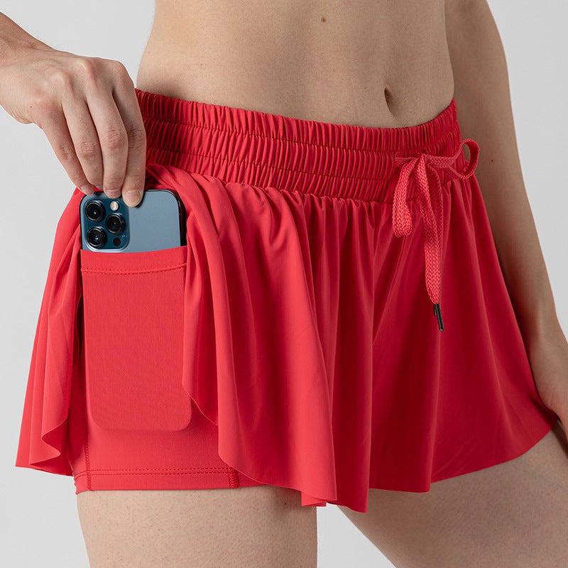Generic 2024 New Womens Yoga Skirt Shorts with Pockets Red skirt  - Image 1