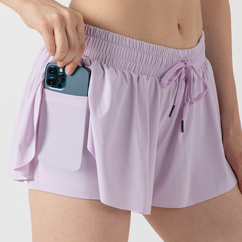 Generic 2024 New Womens Yoga Skirt Shorts with Pockets Red skirt  - Image 2