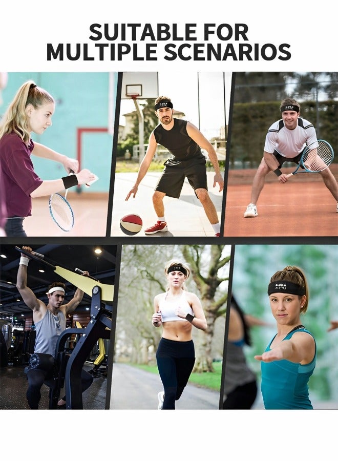 GROIC 3 PCS Sweatband Set Sports Headband Wristband Set NBA James King Logo Cloth Wristband Wrist Sweatband Headbands Set for Basketball, Football, Running, Gym & Exercise - Image 4