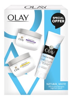 Olay Olay Natural White Beauty Box: Face Wash 100 g + Day Cream SPF 24 50 g + Night Cream 50 g, 200 g  - Image 1