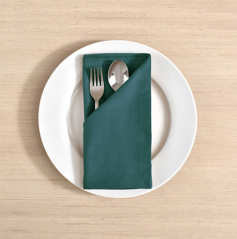 FINGERCRAFT Fingercraft Dinner Cloth Napkins  Cotton Linen Blend Fabric  12 Pack Easter Special  Mitered Corners for Every Day Use Napkins are Pre Shrunk and Good Absorbency Teal  - Image 2