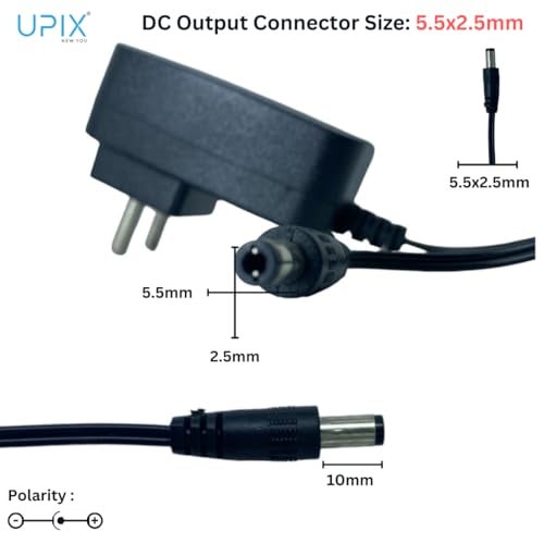 Upix 5V 1A SMPS Power Adapter (with DC Pin), Power Supply AC Input 100-240 V for Set Top Box, DTH Box, Router, Modem, Torch, Portable Monitors, Blood Pressure Monitors, Nebulizers, Other Small Medical Equipment, Other Electronic & IT Gadgets - Image 3