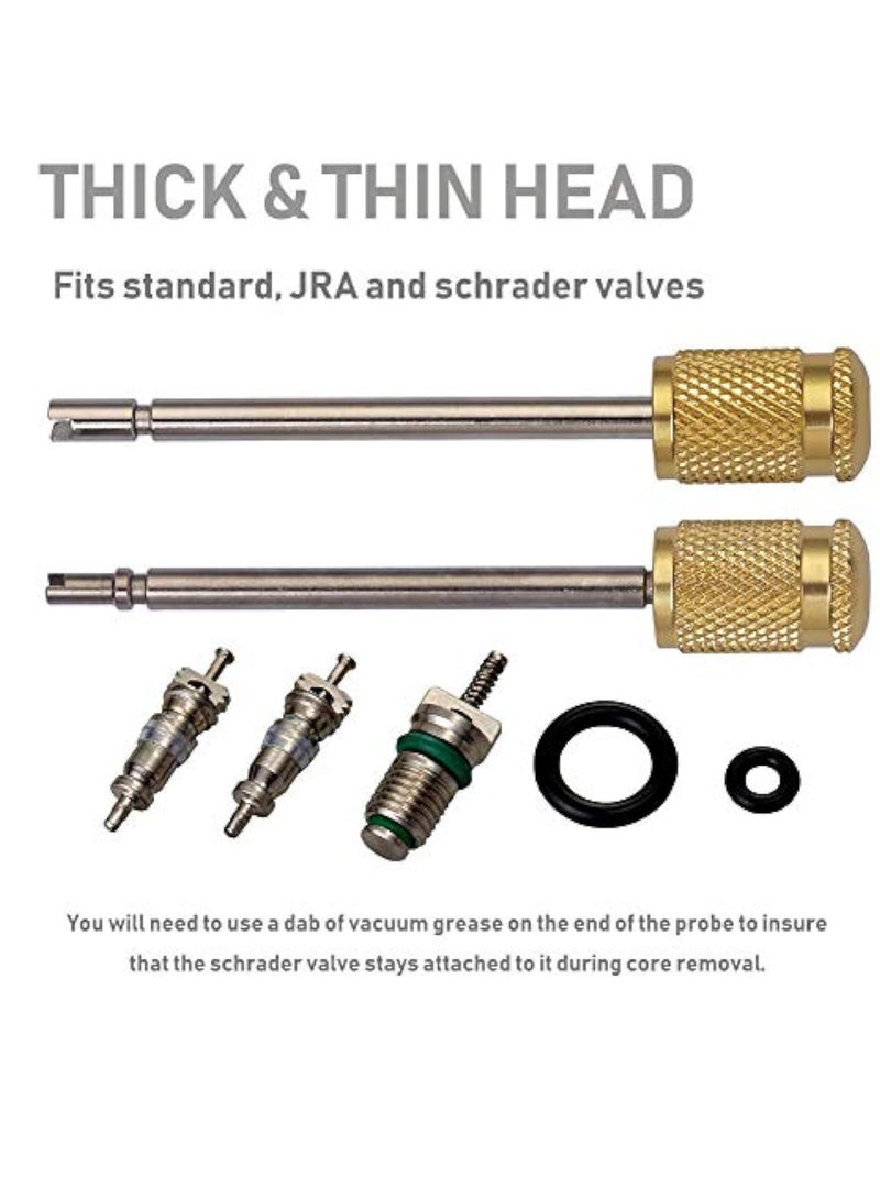 KASTWAVE - R134A R1234YF Valve Core Remover and Installer Tool Set, Quick Couplers Adapter, for Standard and JRA Valve Core Couplers - Image 1