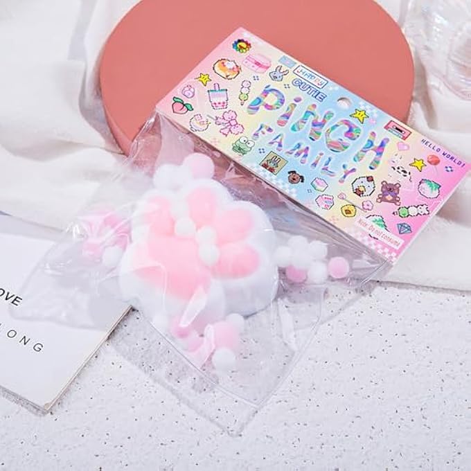 Weenwill Squeeze Toy, 2 Pieces Fluffy Sensory Toy, Anti Stress Taba Squishy Paw, Cat Paw Squeeze Toy, Cat Paw Squeeze Toy with Balls, Funny, Anti-Stress and Anxiety Relief - Image 3