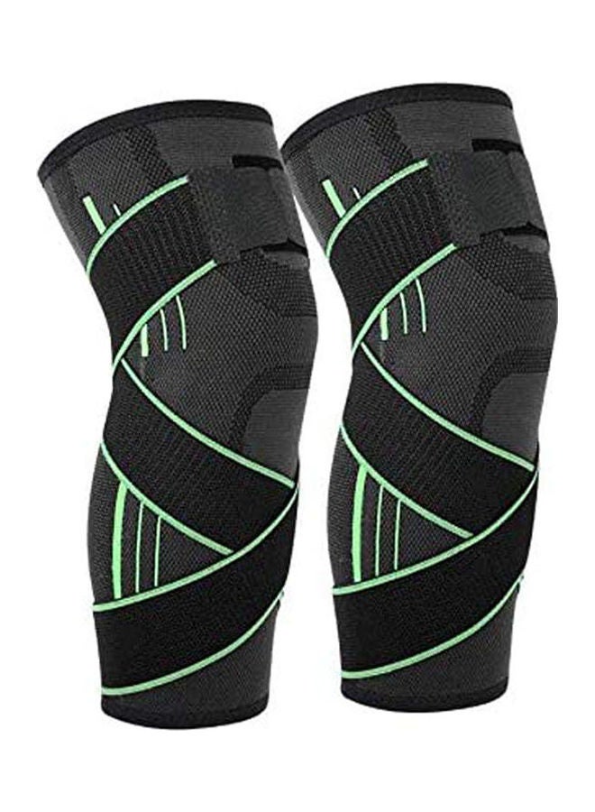 NIBEMINENT Compression Knee Brace Sleeves Sport Protective Pads Breathable Support For Running Basketball Cross Fit Squats Lifting Protector(L-Green) - Image 1