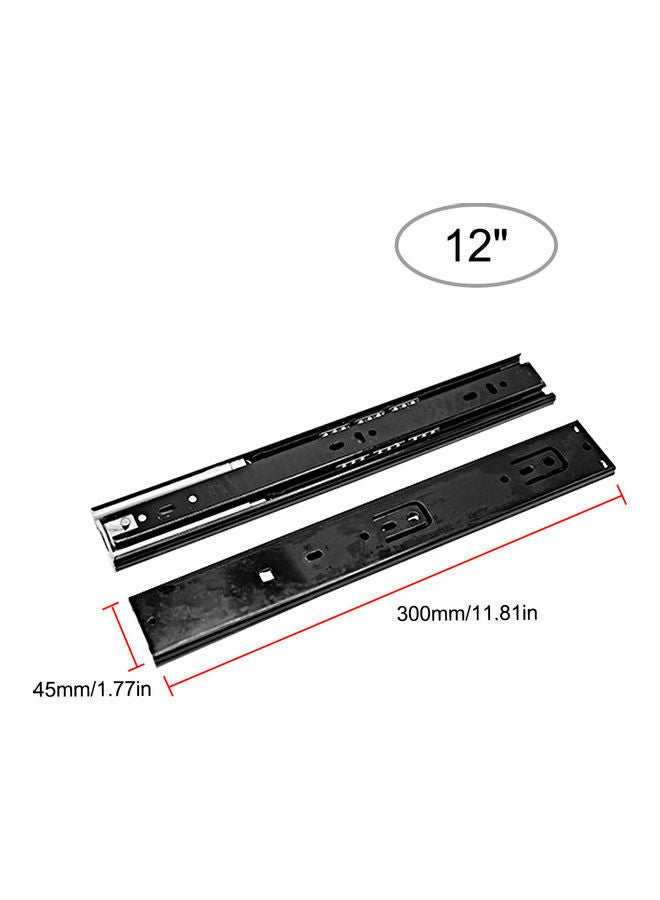 NIBEMINENT 2 Pieces Drawer Slides Low Noise Ball Bearing Black 30x2.5x4.5cm  - Image 3