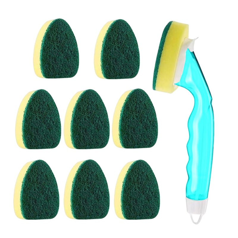 Carockoo Non Scratch Dishwand Refill Brush Dish Wand Replacement Heads Dish Wand Refills Sponge Heads Heavy Duty Dish Wand Refills Brush Dispenser Soap Dispensing ScrubbersSoap Control Dishwand Kit 
