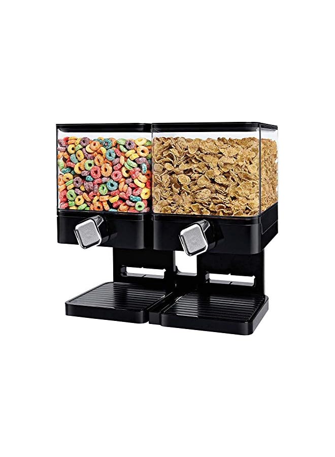 Green Tiger Storage Double Dry Food Snack Container Kitchen Canister Black,Cereal Dispenser[MUFAENS] - Image 2