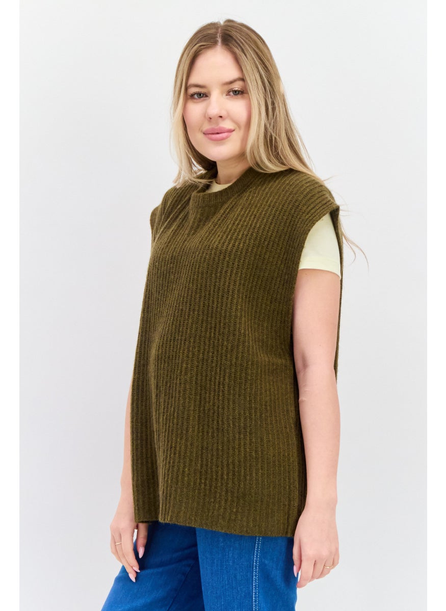 Women Crew Neck Knitted Sweater, Olive - pzsku/ZF7987B44E499C94CA974Z/45/_/1738764633/4a2f296e-7bf4-462e-995f-10ebbc985cc0