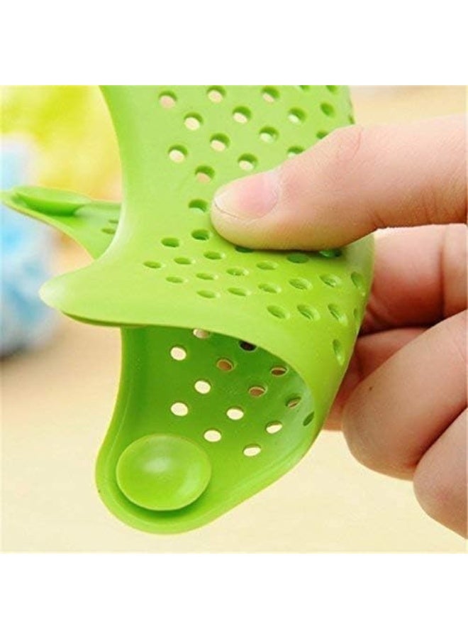 4PCS Star Shaped Drain Cover Filter – Kitchen and Bathroom Sink Hair Catcher with Suction Cups, Perforated Anti-Clogging Design for Bathtub, Shower and Floor Drain, Multi-Color Set - Image 4