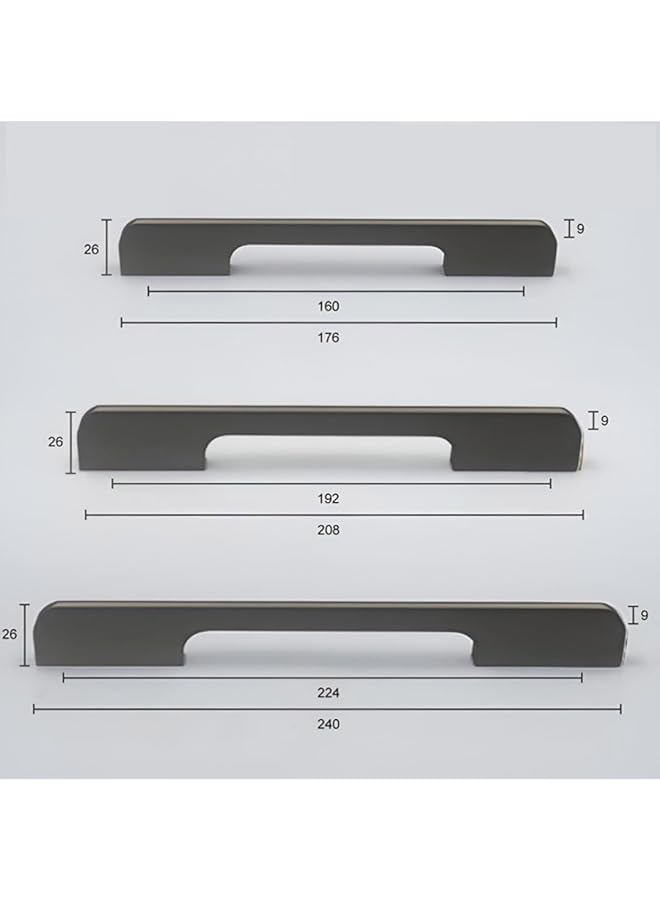 erorex Solid Aluminum Drawer Handle Pack Of 6 Cupboard Door Pulls Grey For Kitchen Cupboard Furniture Bedroom Drawer Wardrobe Home Decorating Grey Hole Spacing 160Mm - Image 2