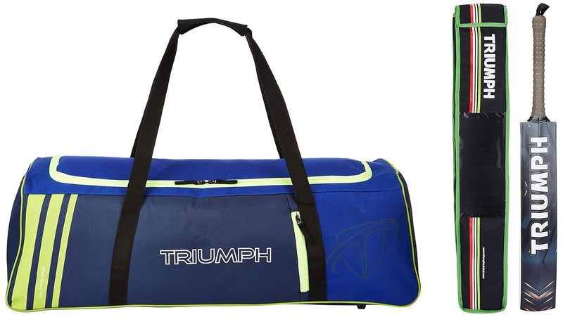 TRIUMPH مضرب كريكيت محترف من دينا مو إنجليزي من الصفصاف للرجال | جاهز للعب | خفيف الوزن مع حقيبة كريكيت KB-222 لون-2 - Image 1