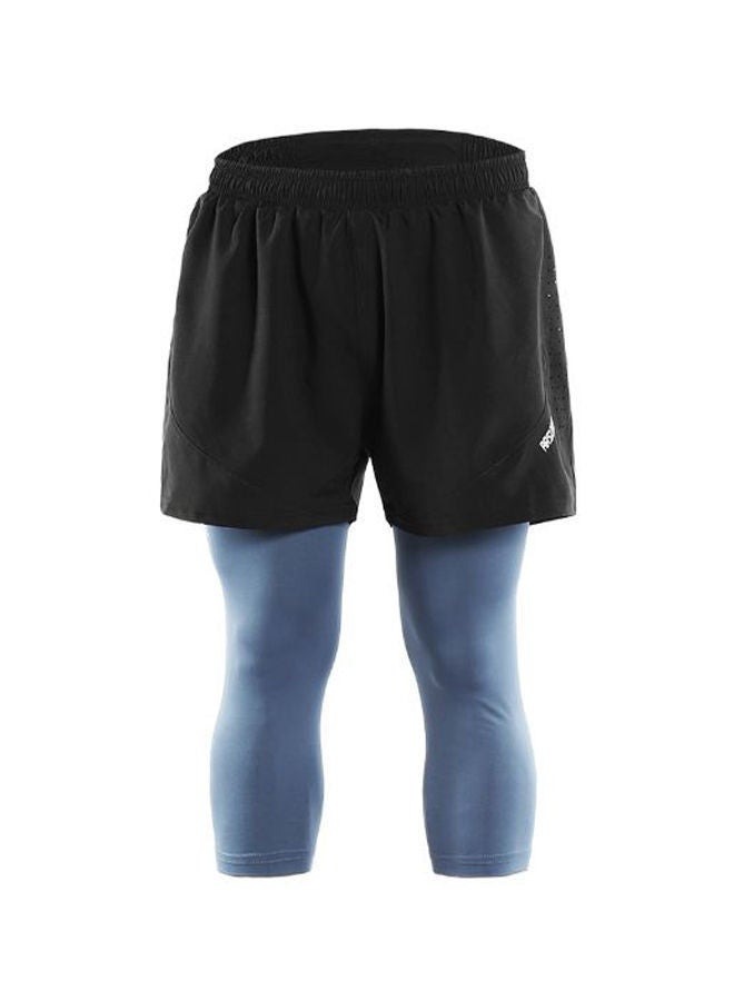 NIBEMINENT 2-In-1 Breathable Running Capri Pants With Shorts XL - Image 1