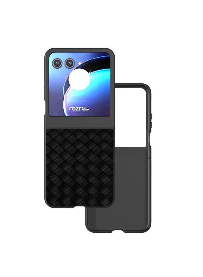اس-توب جراب لهاتف موتورولا رازر 50، جراب هاتف من البولي يوريثان بإطار أسود وملمس منسوج - Image 1