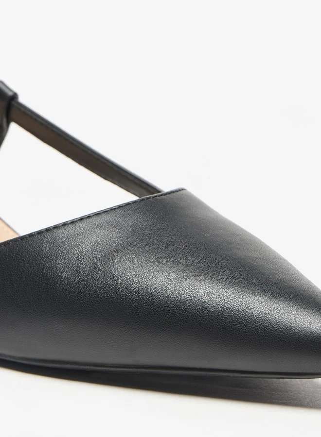 Flora Bella By Shoexpress Solid Slingback Shoes with Kitten Heels and Buckle Closure