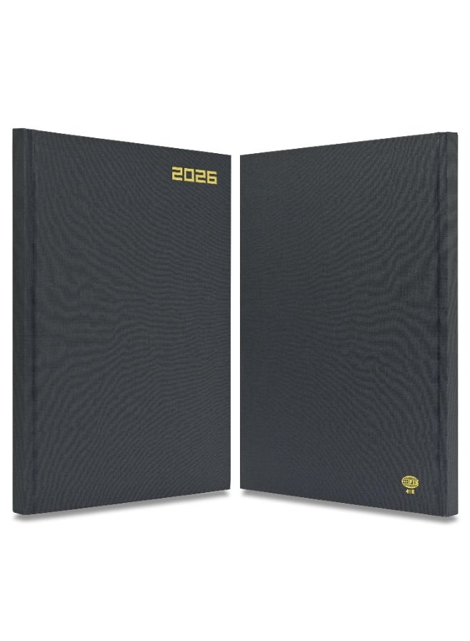 FIS 2026 Diary, A4 Size Diary(210x297mm), Hard Cover Vinyl Materials, 1 Day a Page, English, 60gsm White Paper, Grey Color-FSDI41E26GY - Image 2