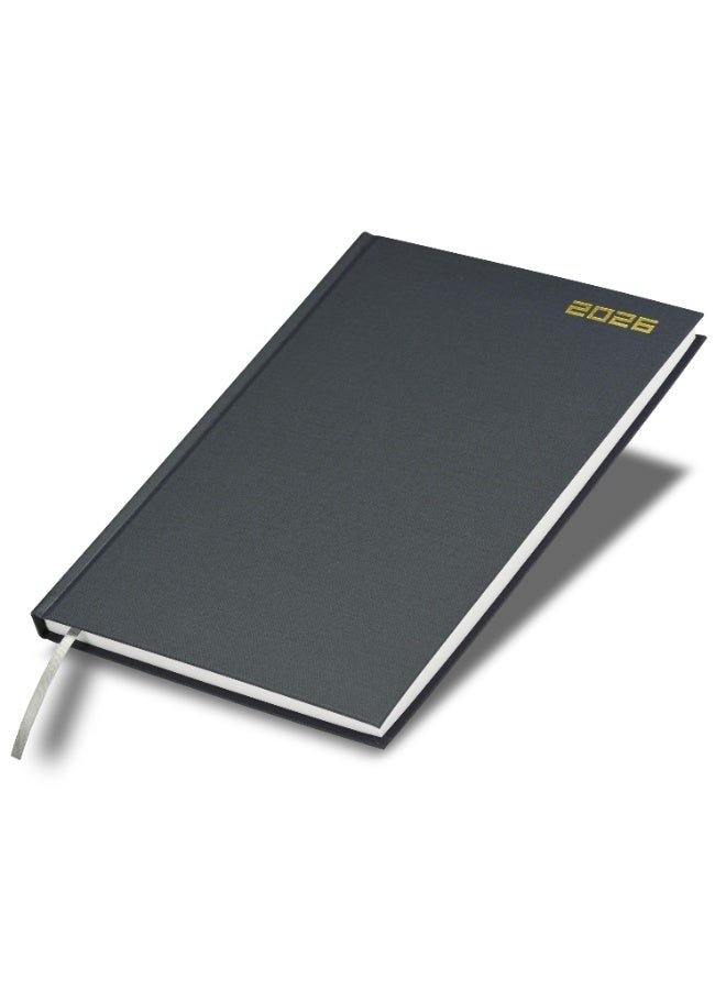 FIS 2026 Diary, A4 Size Diary(210x297mm), Hard Cover Vinyl Materials, 1 Day a Page, English, 60gsm White Paper, Grey Color-FSDI41E26GY - Image 1