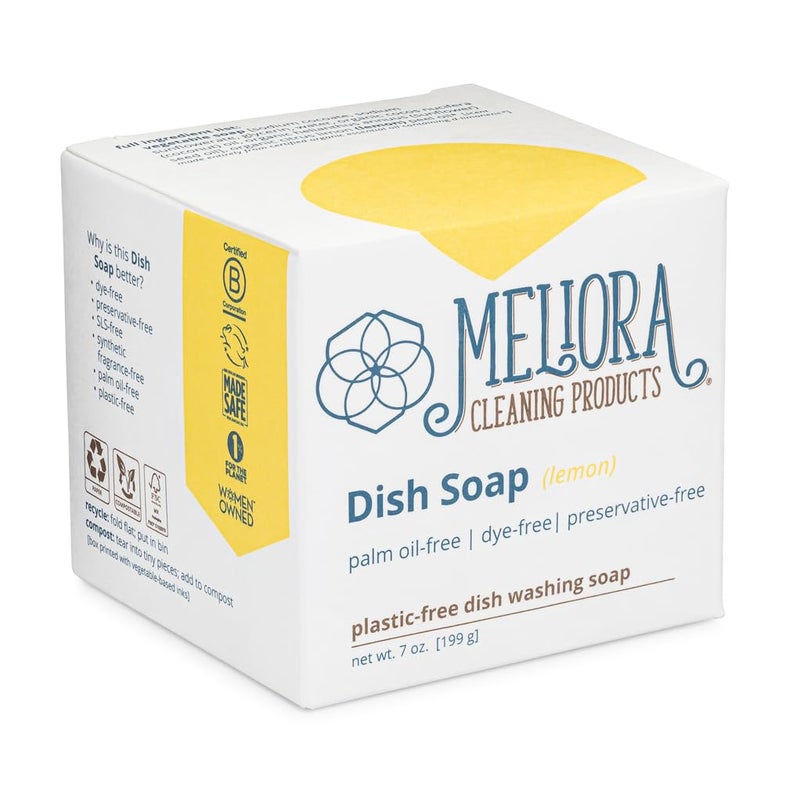 Meliora Cleaning Products Dish Soap Bar, Lemon - Image 1