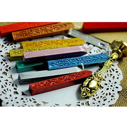 Yoption Wax Seal Sticks, Yoption 5 Pcs Totem Fire Manuscript Sealing Seal Wax Sticks with Wicks Multi-Color Cord Wick Sealing Wax for Postage Letter Retro Vintage Wax Seal Stamp (Five Mix Color) - Image 2