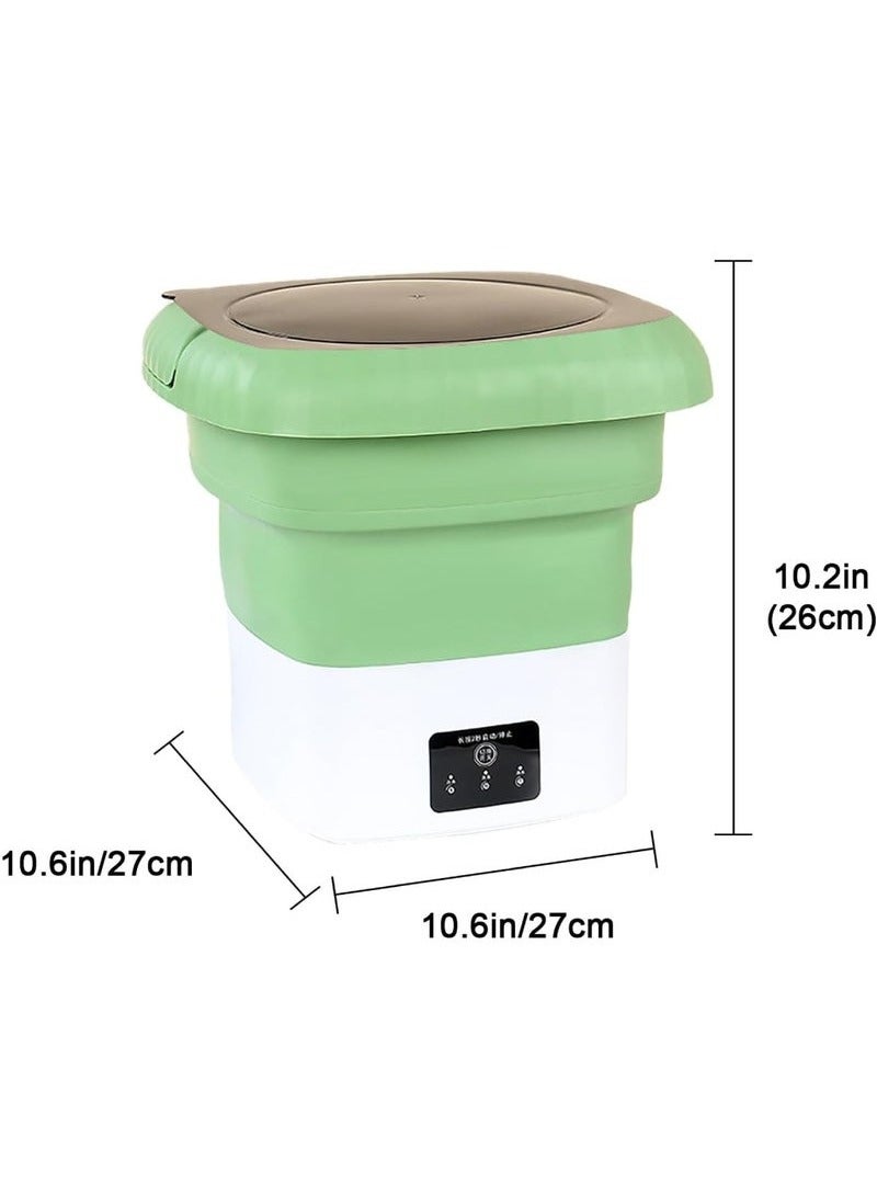 TIGER Folding Mini Automatic Washing Machine – 6L Portable Compact Clothes Washer with Spin Dryer, Detachable Drain Basket & 3 Washing Modes – Lightweight, Foldable Design for Small Spaces, Apartments, Dorm Rooms, Travel & Baby Laundry – Green  - Image 5