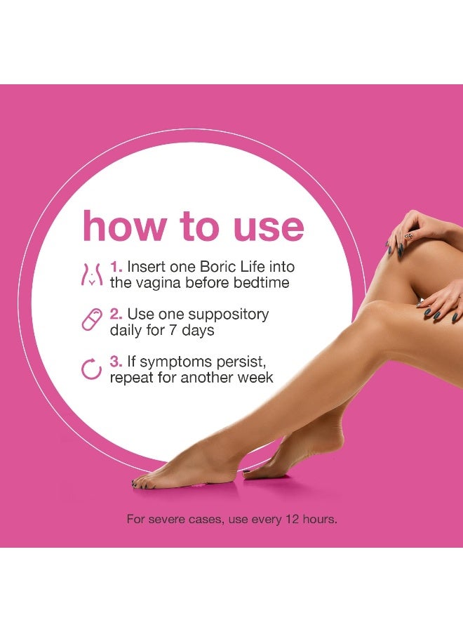 NutraBlast Boric Acid Vaginal Suppositories - 30 Count, 600mg - Boric Life Intimate Health Support - Image 4