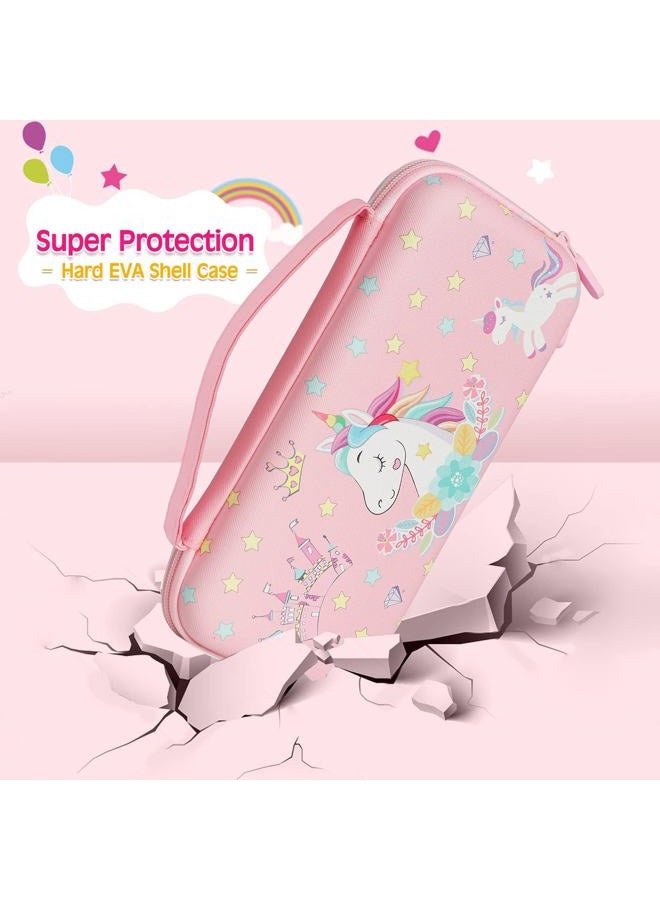 Trunple Pink Unicorn Carring Case Compatible with Nintendo Switch with Dockable Protective Grip Case + Screen Protector + Unicorn Stickers, Hard Storage Case Accessories Kit for Girls Birthday - Image 4