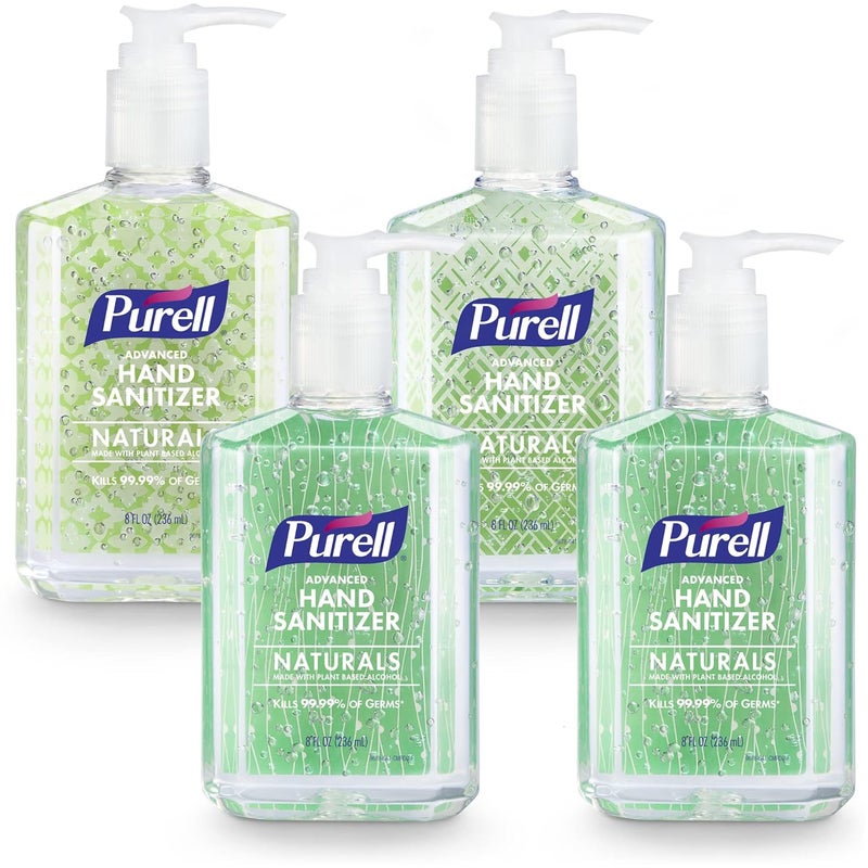 Purell Advanced Hand Sanitizer Naturals with Plant Based Alcohol, Citrus Scent, 8 fl oz Pump Bottle (Pack of 4) - 9626-06-ECDECO - Image 1
