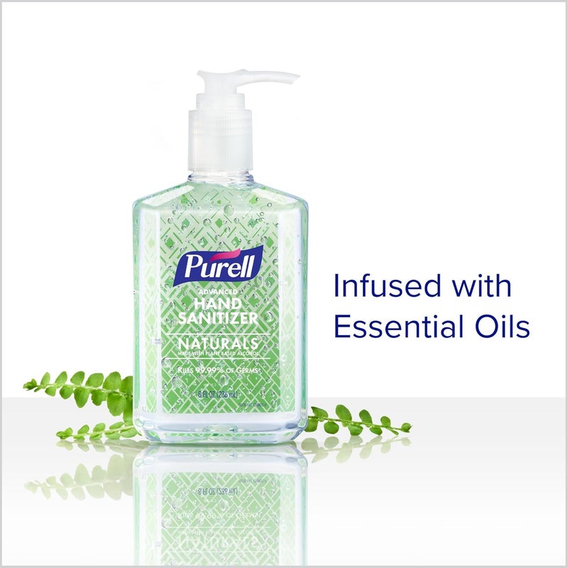 Purell Advanced Hand Sanitizer Naturals with Plant Based Alcohol, Citrus Scent, 8 fl oz Pump Bottle (Pack of 4) - 9626-06-ECDECO - Image 4