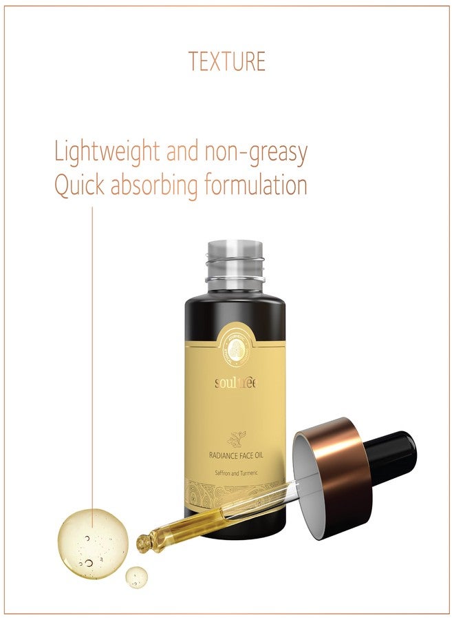 SoulTree Radiance Face Oil with Saffron & Turmeric - Boosts Natural Glow, Hydrates & Nourishes Dull Skin - 30ml - Image 4