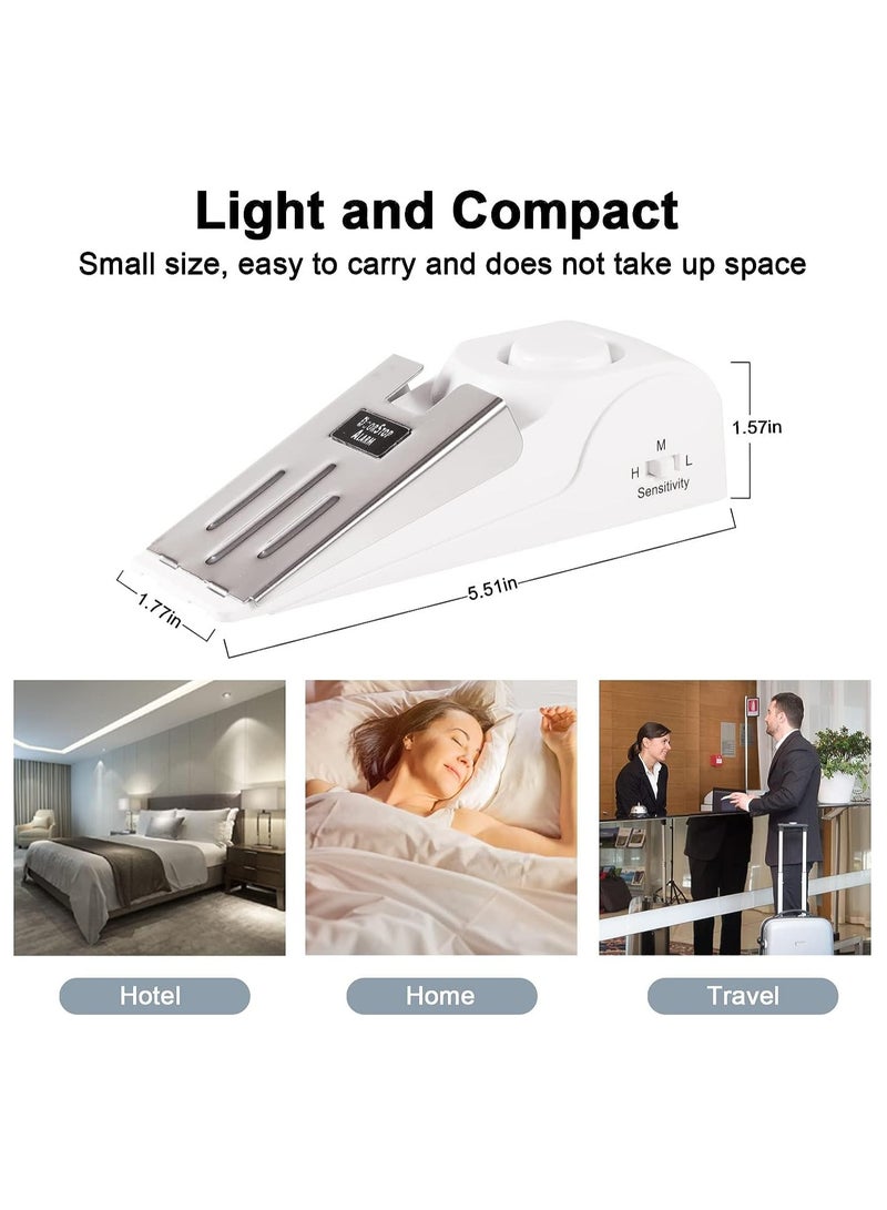 2 Pack Door Stop Alarm with 120DB Siren Door Stop for Home & Travel, Apartment House, Office Jammer Wedges (White)  - Image 5