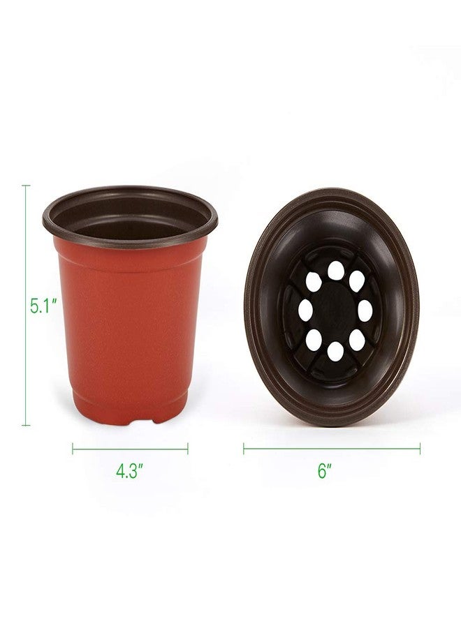 JERIA 100-Pack 6 Inch Plastic Nursery Pots Come with 100 Pcs Labels, Seedling Flower Plant Container and Seed Starting Pots - Image 2