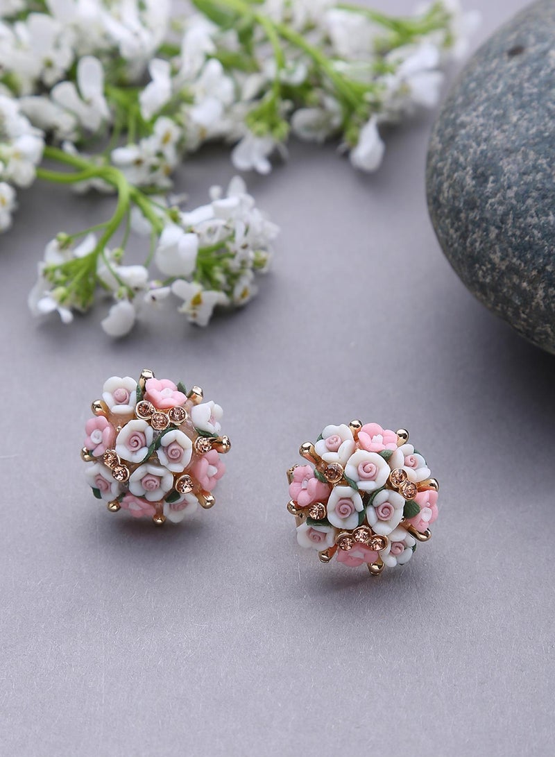 SOHI Floral Artificial Stud Earring Jewellery - Image 2