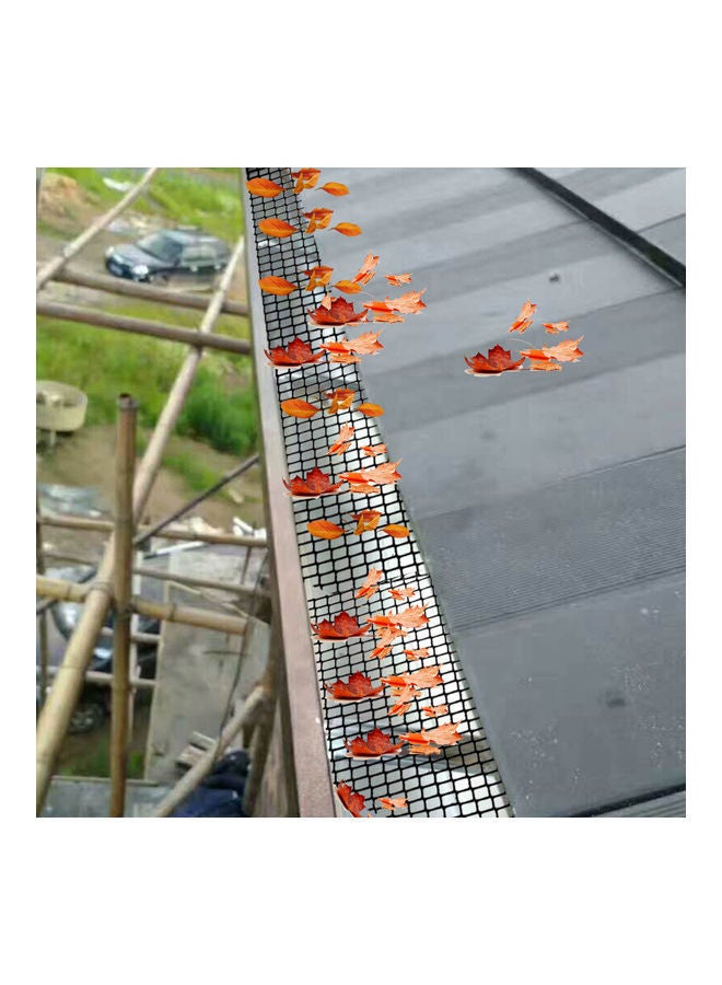 NIBEMINENT Leaf Protection Cover Gutter Net With Clip Hooks Black  - Image 3
