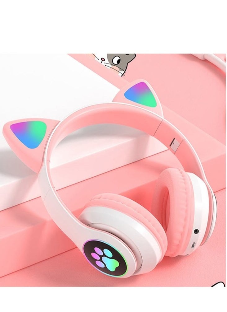 CAT Ear RGB Wireless Headphone STN-28 | High-Quality Stereo Sound | Bluetooth 5.0 for Stable Connection | Built-in Mic for Hands-Free Calls | Soft Cushioned Earpads for Comfort | Adjustable Headband | Long Battery Life | Ideal for Gaming, Music & Calls  - Image 2