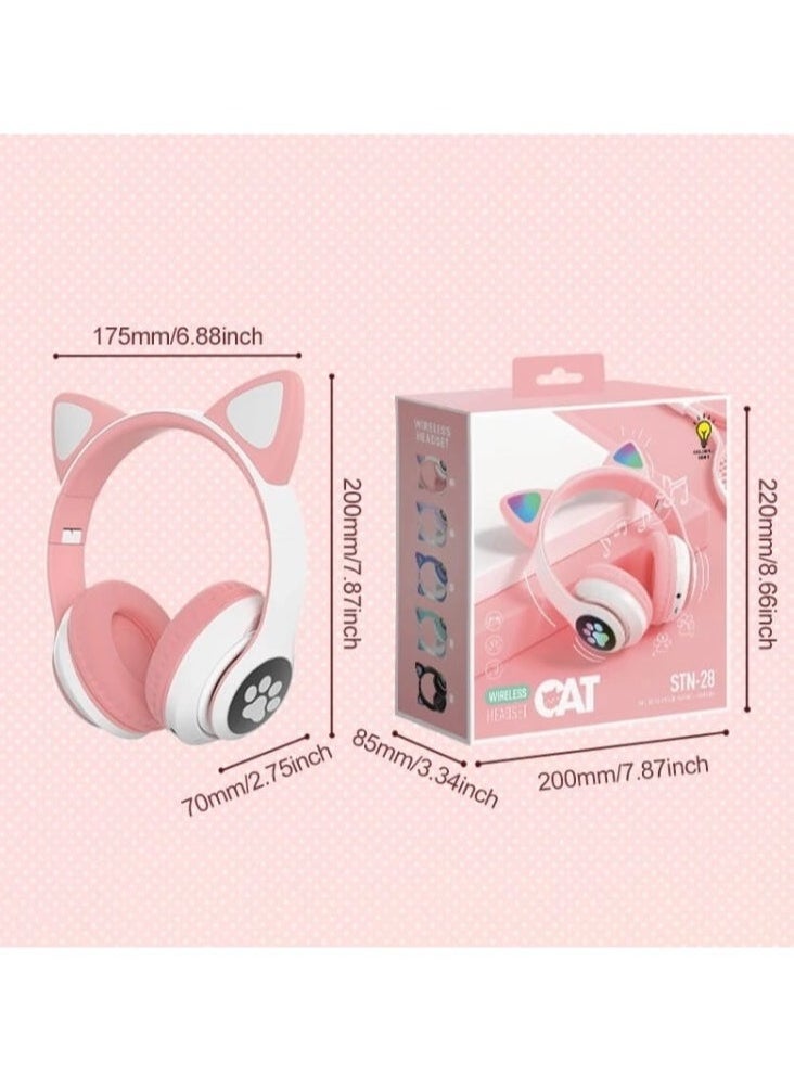 CAT Ear RGB Wireless Headphone STN-28 | High-Quality Stereo Sound | Bluetooth 5.0 for Stable Connection | Built-in Mic for Hands-Free Calls | Soft Cushioned Earpads for Comfort | Adjustable Headband | Long Battery Life | Ideal for Gaming, Music & Calls  - Image 3