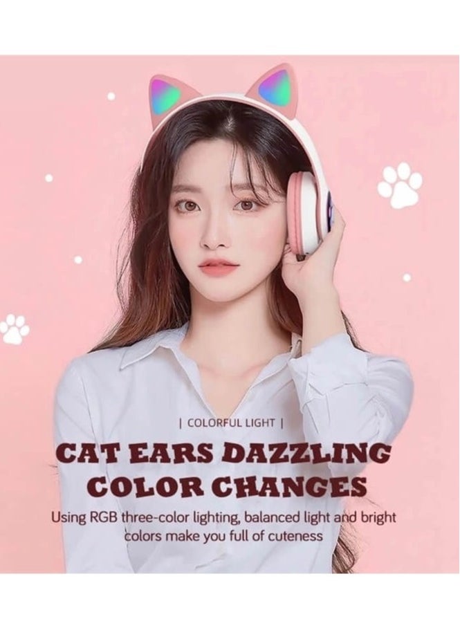 CAT Ear RGB Wireless Headphone STN-28 | High-Quality Stereo Sound | Bluetooth 5.0 for Stable Connection | Built-in Mic for Hands-Free Calls | Soft Cushioned Earpads for Comfort | Adjustable Headband | Long Battery Life | Ideal for Gaming, Music & Calls  - Image 4