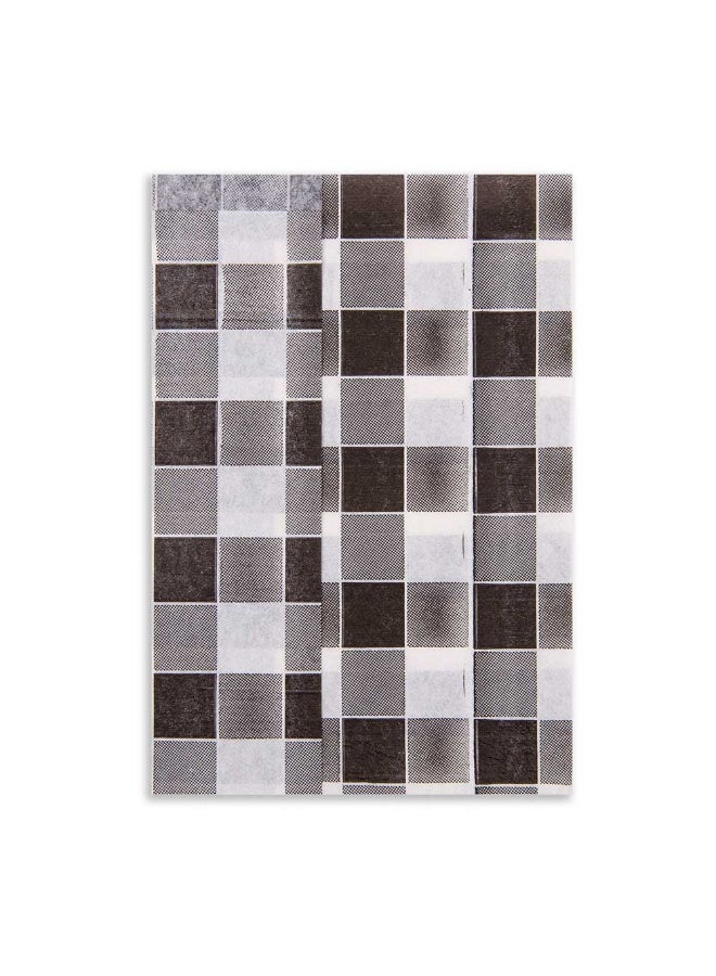 Restaurantware Luxenap 7 x 13.5 Inch Checkered Napkins, 100 Pre-Folded Picnic Napkins - 1-Ply, Black Paper Disposable Dinner Napkins, For Parties Or Everyday Use, Soft - Image 1