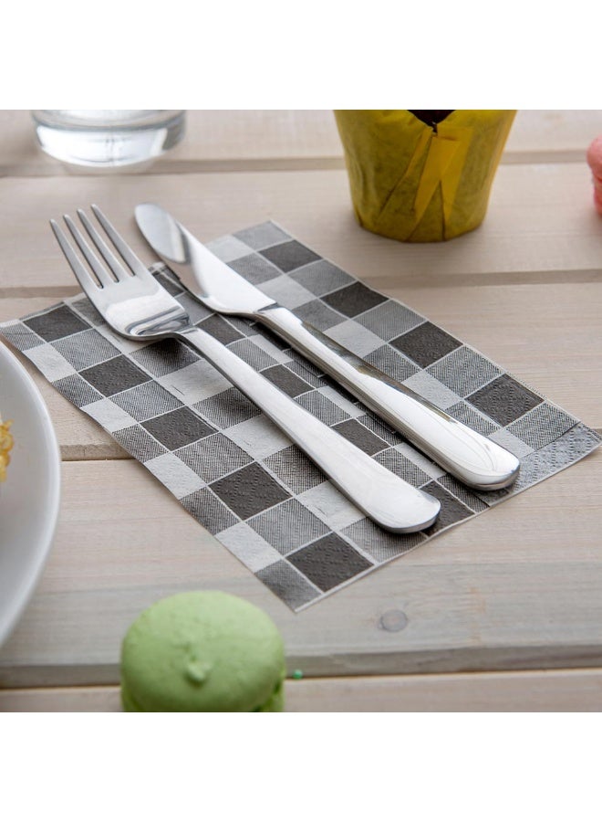 Restaurantware Luxenap 7 x 13.5 Inch Checkered Napkins, 100 Pre-Folded Picnic Napkins - 1-Ply, Black Paper Disposable Dinner Napkins, For Parties Or Everyday Use, Soft - Image 3
